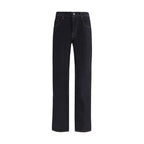 7FOR - Blue Cotton Straight-Leg Jeans