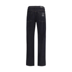 7FOR - Blue Cotton Straight-Leg Jeans