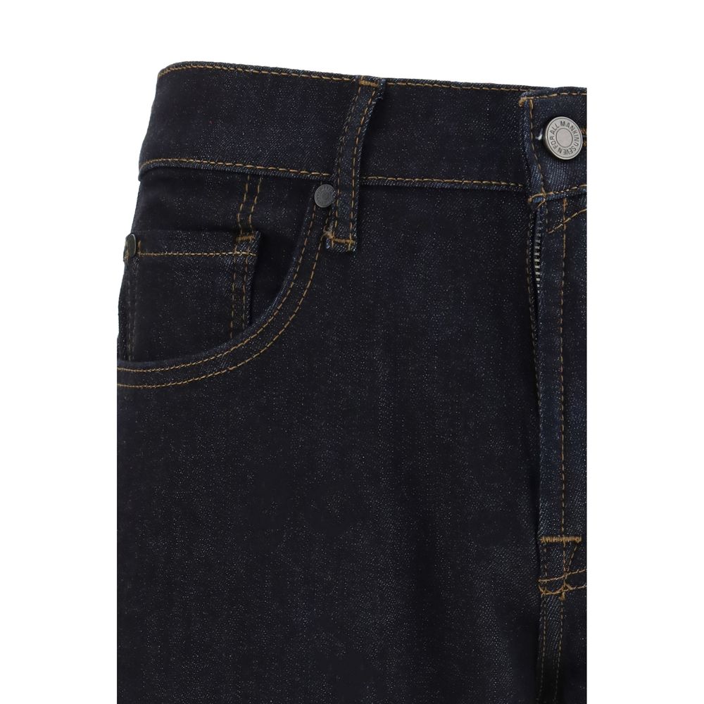 7FOR - Blue Cotton Straight-Leg Jeans