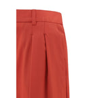 Loulou De Saison - Red Fleece Wool Flared Pants