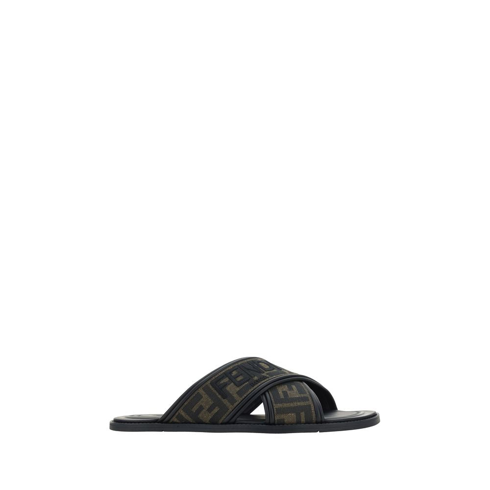 Fendi - Black Rubber Flat Sandals