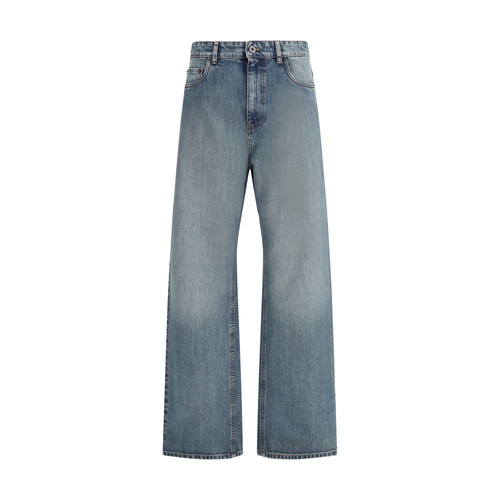 Miu Miu - Blue Cotton Straight-Leg Jeans