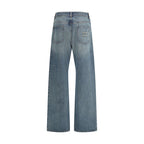 Miu Miu - Blue Cotton Straight-Leg Jeans