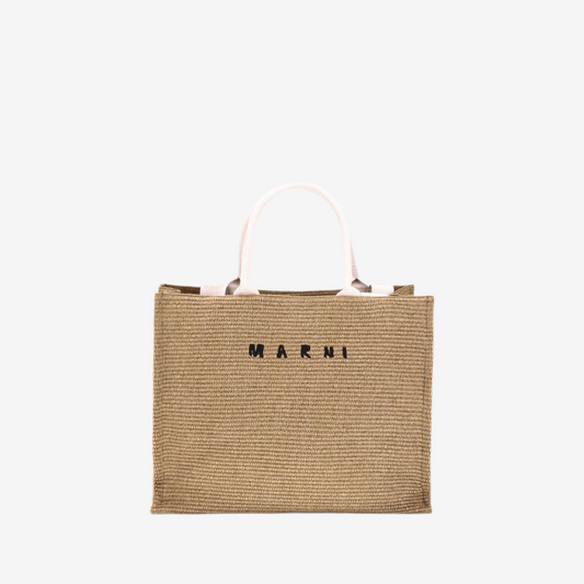 Marni – Large Raffia-Effect Cotton Tote Bag