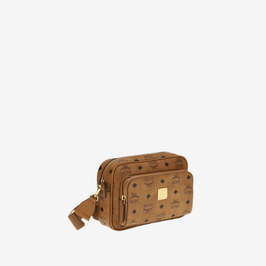 MCM – Brown Aren Shoulder Bag with Visetos Print