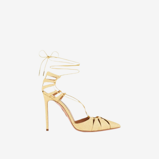 Aquazzura – Bellissima Raffia Stiletto Sandals