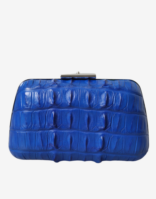 Balenciaga – Electric Blue Crocodile Clutch Bag