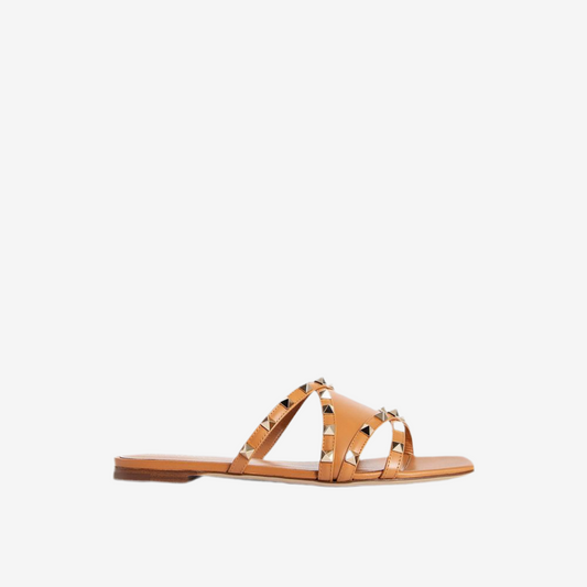 Valentino Garavani – Rockstud Leather Flat Sandals
