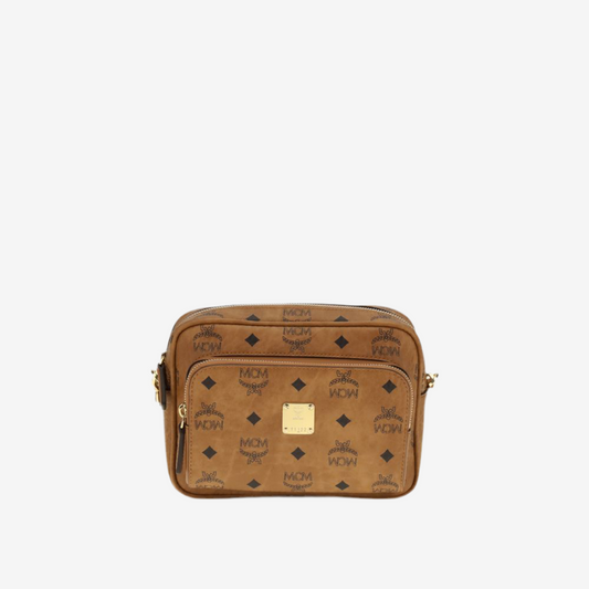 MCM – Brown Aren Shoulder Bag with Visetos Print