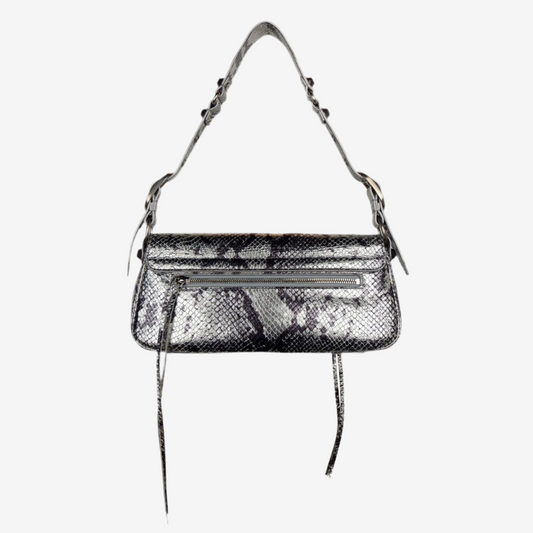 Balenciaga – Silver Snakeskin Shoulder Bag