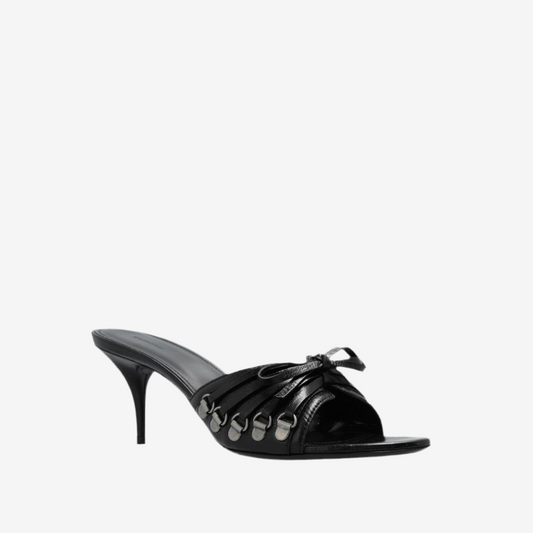 Balenciaga – Cagole 70 Leather Sandals in Black