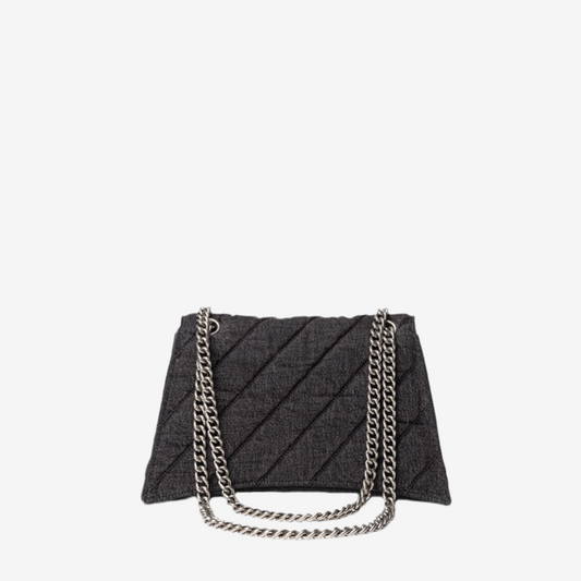 Balenciaga – Crush Medium Shoulder Bag in Black Denim